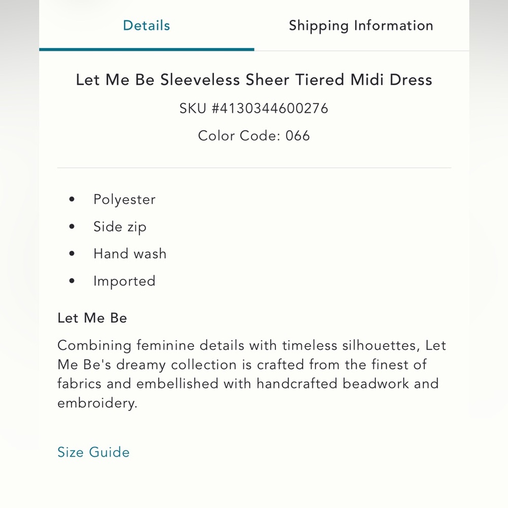 Anthropologie “Let Me Be” Sleeveless Sheer Tiered Midi Dress NWT - Picture 4 of 9